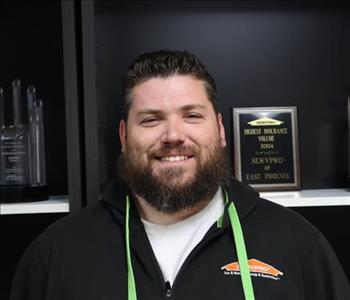 Professional headshot of David Dale, Construction Specialist at SERVPRO of Phoenix, in SERVPRO-branded gear