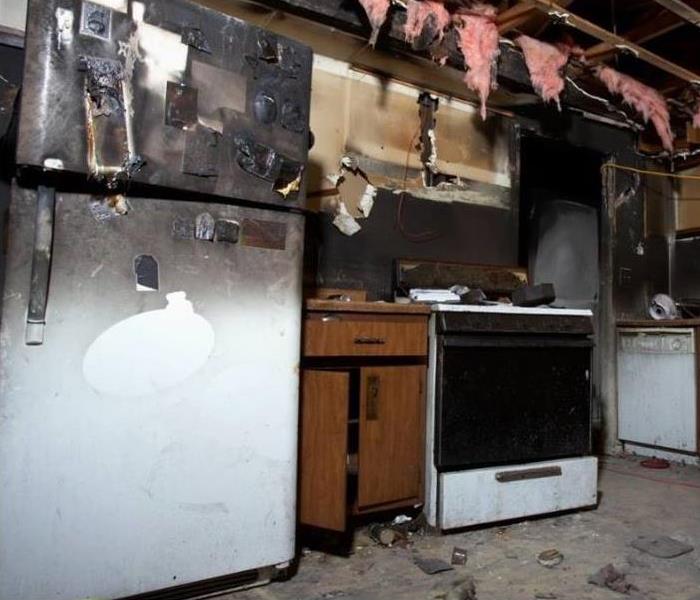 Kitchen fire damage in a Phoenix home
